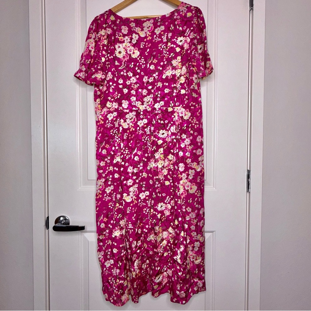 Sezane Victoria Midi Dress Jacquard Floral Minorca Button Front - Picture 7 of 10